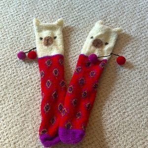 Fuzzy llama socks